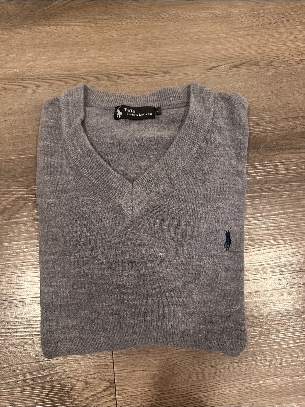 Polo by Ralph Lauren Men's V-Neck Gray cashmere Sweater